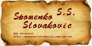 Spomenko Slovaković vizit kartica
